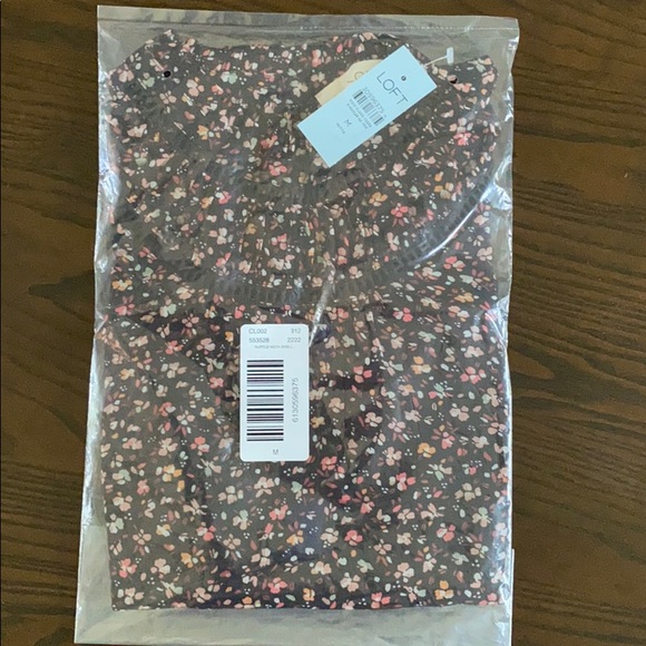 Loft Floral Ruffle Neck Shell - Picture 5 of 6